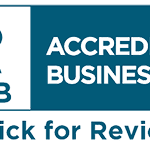 BBB Accredited Business logo with click for review.