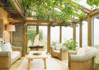 Oak Sun Room with Ivy