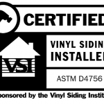 Certified vinyl siding installer logo.